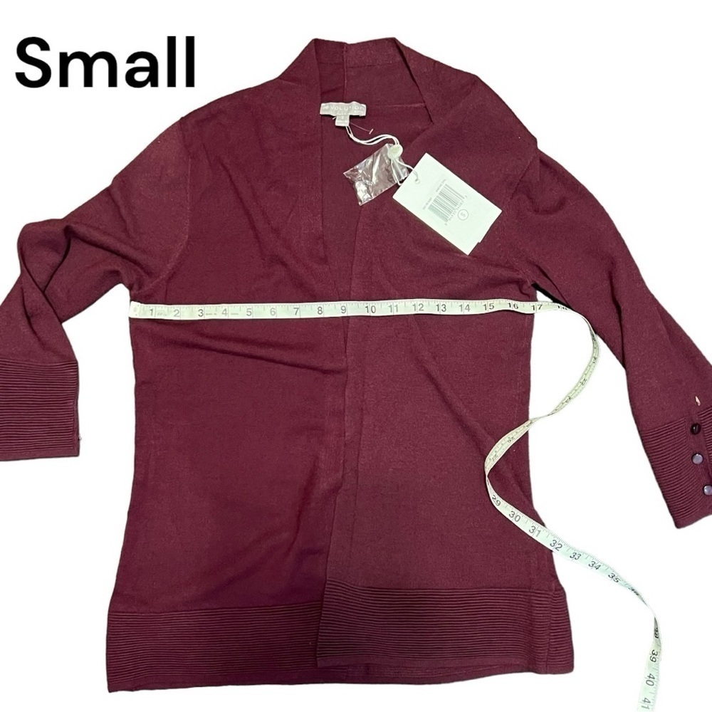 Evolution by Cyrus Women’s maroon cardigan size Small and Medium NWT - Picture 4 of 8